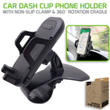 PHD260 - Dashboard Clip Phone Holder, Clip Mount with Non-Slip Clamp, Automatic Arm Release Button and 360 Degree Rotation for Apple iPhone XS Max, X/XR/XS, Samsung Galaxy Note 10/10 Plus and More – by Cellet