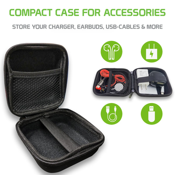 EVA01 - Compact Case for Accessories, Compatible for Wall Charger, Earbuds, USB Cables, and More