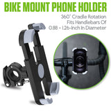 PHBIKE01 - Cellet Bike Phone Mount Holder - 360° Rotation, Universal Handlebar Clamp 0.88-1.26", Non-Slip Cradle for iPhone & Android 4.7-6.8", Easy Install Bicycle Motorcycle