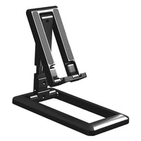 PH140BK - Adjustable Foldable Desktop Smartphone and Tablet Stand, Heavy Duty Adjustable Phone Stand with Non-Slip Rubberized Grips and Base Compatible to Smartphones, Tablets, and iPads - Black