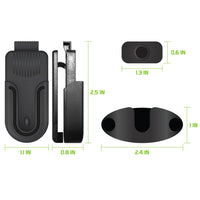 CLIP4BLACK - Cellet Universal Swivel Clip Set – 4-Piece Mount Kit for Phones, Walkie-Talkies & Remotes – 360° Rotation, Quick Release, Belt Clip & Double-Sided Adhesive Mount