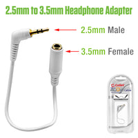 CN25M35F - Cellet 2.5mm Male to 3.5mm Female Audio Adapter Cable, 5-Inch Gold-Plated TRRS Connector – Right Angle Plug for Mobile Credit Card Readers, Headsets & Devices with Bulky Cases