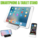 PHDA108WT - Cellet Universal Smartphone & Tablet Stand Holder, Non-Slip Silicone Desktop Phone Dock, Compatible with iPhone, Samsung Galaxy, iPad, Android Tablets, Desk Stand for Home, Office, Kitchen & Travel