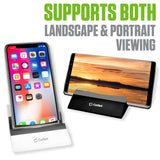 PHDA108WT - Cellet Universal Smartphone & Tablet Stand Holder, Non-Slip Silicone Desktop Phone Dock, Compatible with iPhone, Samsung Galaxy, iPad, Android Tablets, Desk Stand for Home, Office, Kitchen & Travel