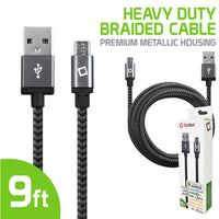 DAMICRO9 - Cellet Premium Braided & Metallic Housing 9 Ft. Micro USB Charging / Data Cable