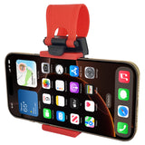 PHHD100 - Universal Steering Wheel Phone Mount Holder - Adjustable Handlebar Cradle Clamp Fits iPhone 16 15 14 13 Pro Black, Fits Standard Devices 2.1" to 3.1" Wide, Stroller & Exercise Bike Bracket