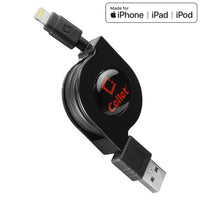 DAAPP8RBK - Retractable iPhone Lightning USB Charging Cable MFI Certified - Black