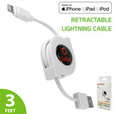 DAAPP8RWT - Retractable iPhone Lightning USB Charging Cable MFI Certified - White