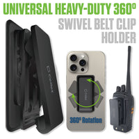CLIPHDBK - Cellet Universal Heavy-Duty 360° Swivel Belt Clip Holder – 3M  Adhesive, Rotating Phone & Case Clip for Smartphones, Radios, Remotes & More