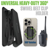 CLIPHDBK - Cellet Universal Heavy-Duty 360° Swivel Belt Clip Holder – 3M  Adhesive, Rotating Phone & Case Clip for Smartphones, Radios, Remotes & More