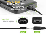 DCMICRO4WT - Cellet Micro-USB to Reversible USB-C Cable  - 1-Black + 1-White