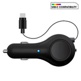 PUSBC30R - Cellet 3A / 15W USB-C Retractable Car Charger for iPhone 15 Series, Samsung Galaxy S24 Series & more