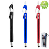 PEN745 - Cellet Stylus, and Ink Pen Combo,  (BLACK / BLUE / RED) 3 PACK