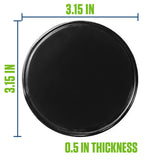 DISK2 - Extra Strength Sticky Gel Pad - Multipurpose Anti-Slip Dash Mount for Phone, Keys, Glasses - Washable & Reusable Double Sided Adhesive Disk for Car, Home, Office - 3.15" Large Round Black, 2-Pack