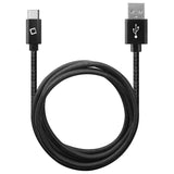 DCA420BK - Cellet 4ft USB-C to USB-A Cable, Heavy-Duty Nylon Braided Charging & Data Sync Cord, 3.5mm Thick Durable Cable, Reversible USB-C Connector for iPhone, Samsung Galaxy, Pixel & More