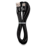DCA420BK - Cellet 4ft USB-C to USB-A Cable, Heavy-Duty Nylon Braided Charging & Data Sync Cord, 3.5mm Thick Durable Cable, Reversible USB-C Connector for iPhone, Samsung Galaxy, Pixel & More