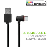 DCA904BK - USB-C to USB-A Cable with 90 Degree Connector 4 Feet Charging & Data Sync Cable