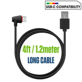 DCA904BK - Cellet 90 Degree USB C to USB A Cable (4ft) Right Angle Type C Charging & Data Sync Cord, Heavy Duty Fast Charge Compatible with Apple iPhone 17/16/15 Series, Samsung Galaxy, Pixel, Moto, iPad, Laptop