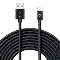 DCA1020BK - 10 Ft Durable Nylon Braided Type C Data Transfer & Sync Fast Charge Cable 2.5 Amp