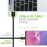 DCA1020BK - 10 Ft Durable Nylon Braided Type C Data Transfer & Sync Fast Charge Cable 2.5 Amp