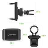 PHVENTE3 - Cellet Car Air Vent Phone Mount with Kickstand | 360° Swivel & 180° Tilt | Secure Knob Lock Grip | Spring Arm Extends to 3.5" | Universal Fit for iPhone, Samsung, GPS Devices