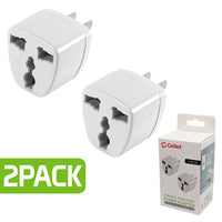 CNFPIN2 - Cellet Universal Travel AC Wall Power Adapter to Convert China, UK, AU, EU & other Plugs to US Plug Socket (2PACK)