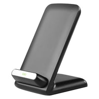 QI700 - 2 Coils Qi Wireless Charger (10Watt/2.1Amp), Wireless Charging Stand for Samsung Galaxy Note 8, Galaxy S8/S8 Plus, Apple iPhone X, 8/8 Plus and All Wireless (Qi) Enabled Devices – by Cellet - Black