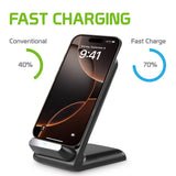 QI700 - 2 Coils Qi Wireless Charger (10Watt/2.1Amp), Wireless Charging Stand for Samsung Galaxy Note 8, Galaxy S8/S8 Plus, Apple iPhone X, 8/8 Plus and All Wireless (Qi) Enabled Devices – by Cellet - Black