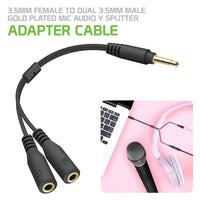 CN35MICHEAD - Male To 2 x 3.5mm Female Headphone Splitter [ Mic + Audio] Combo jack device