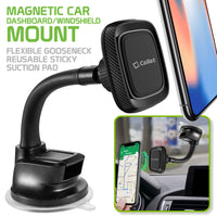 RHSUMAG100 - Magnetic Dashboard/Windshield Mount, Extra Strength Magnetic Car Dashboard/Windshield Mount with Flexible Gooseneck and Reusable Sticky Suction Pad for Smartphones by Cellet