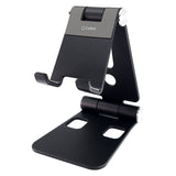 PHALUBK_FA - Adjustable Desktop Stand, Heavy Duty Adjustable Aluminum stand with 270 Degree Rotation for Smartphones, Tablets, iPads and Nintendo Switch – Black