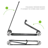 PHALUBK - Adjustable Desktop Stand, Heavy Duty Adjustable Aluminum stand with 270 Degree Rotation for Smartphones, Tablets, iPads and Nintendo Switch – Black