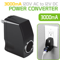 FM3000 - Compact Power Converter, 120V AC to 12 V DC (3000mA) Female Power Converter by Cellet