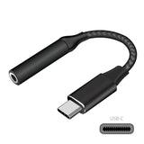 DCAFEMB - USB-C to 3.5mm Female Headphone Adapter, Heavy Duty Nylon Braided Audio Converter