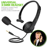 EP35C FA - Universal 3.5mm Headset, Durable Hands-Free 3.5mm Headset with Flexible Boom Mic by Cellet (Copy)