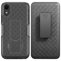 HLIPHXR-  iPhone XR Belt Clip Holster & Shell Case with Kickstand Heavy Duty Protection