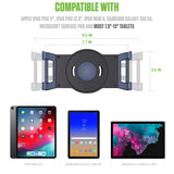 PHTAB5003 - Cellet 3-in-1 Tablet Stand & Car Headrest Mount Holder for POS Desk Kiosk & Backseat Road Trips, 360° Swivel Heavy Duty Weighted Base Portable Ring Grip for iPad Pro 12.9 11 Mini, Galaxy Tab, Surface
