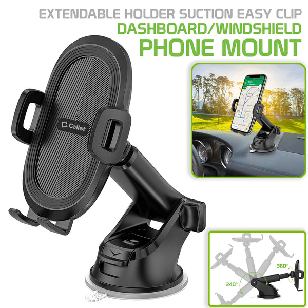 RHSU200 - Windshield & Dashboard Smartphone Holder Mount Reusable Sticky Pad One-Click Release