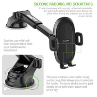 RHSU200 - Windshield & Dashboard Smartphone Holder Mount Reusable Sticky Pad One-Click Release