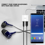 DCAPOWERFA - USB-C Audio & Charge Adapter – Dual USB-C to 3.5mm Audio Converter & Charge Adapter