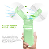 FAN500GR- 2 in 1 Mini Handheld Fan 500mAh Dual Fan Heads - Green