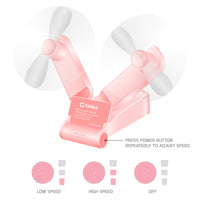 FAN500PK- 2 in 1 Mini Handheld Fan 500mAh Dual Fan Heads - Pink