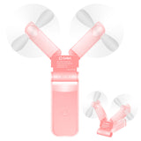 FAN500PK- 2 in 1 Mini Handheld Fan 500mAh Dual Fan Heads - Pink