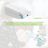 FAN500WT- 2 in 1 Mini Handheld Fan 500mAh Dual Fan Heads - White