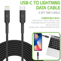 DCL40BK - USB Type C to MFI Lightning Data Cable, Cellet 3.3ft (1m) Braided USB Type C to Lighting Data Cable Compatible to iPhones iPad Pro Air mini for USB-C Charging