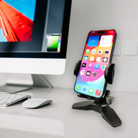 PHW100 - Multi-Functional Desktop Phone Holder Mount Compatible/Replacement for iPhone 14 13 Pro Max Mini 11 Samsung Galaxy S23 Ultra Plus S22 S21 S20 Note 20