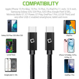 DCDC4BK - USB-C Charging Cable, 4ft. USB-C to USB-C Fast Charging and Data Sync Cable Compatible to ALL USB-C Device - Black