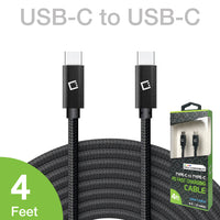 DCDC4BK - USB-C Charging Cable, 4ft. USB-C to USB-C Fast Charging and Data Sync Cable Compatible to ALL USB-C Device - Black