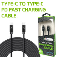 DCDC4BK - USB-C Charging Cable, 4ft. USB-C to USB-C Fast Charging and Data Sync Cable Compatible to ALL USB-C Device - Black