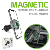 PHMAG12 - Car Phone Holder Mount and QI Wireless Phone Car Charger - Magnetic Air Vent Phone Holder Mount Compatible for MagSafe iPhones and Android Smartphones